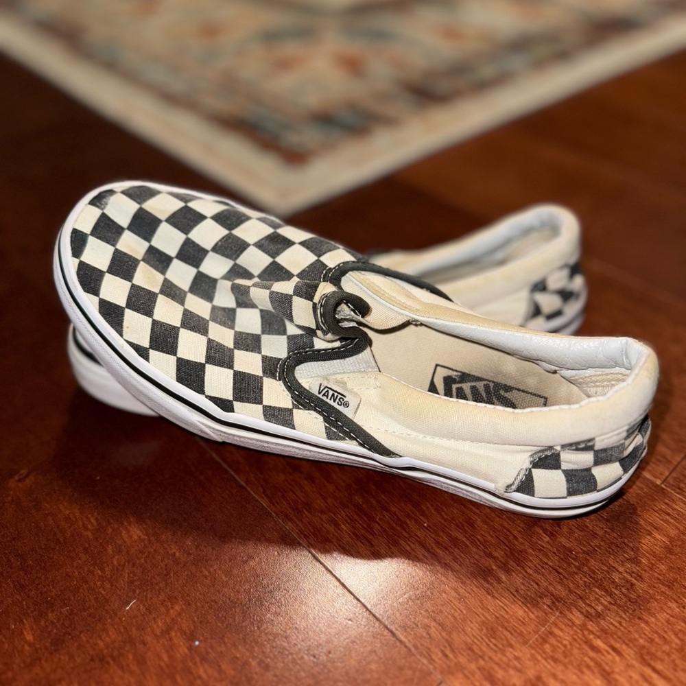 Vans Black and White Checkered Sneakers Slip-On